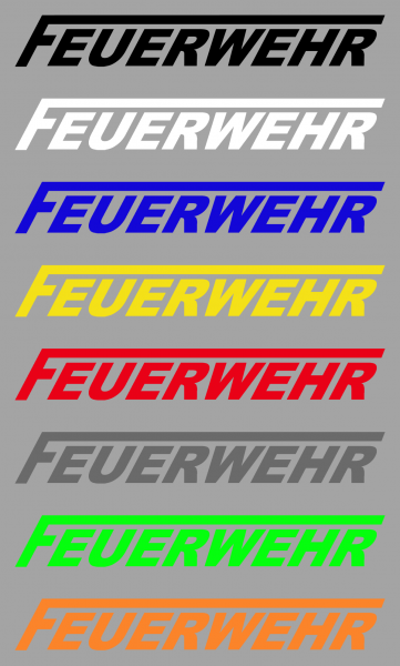 Aufkleber Feuerwehr Schriftzug